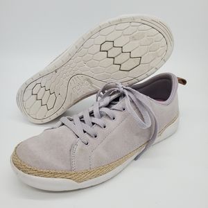 Ryka Olyssia Surround Fit Womens Lace Up Leather Fabric Shoes Sz 7M Gray